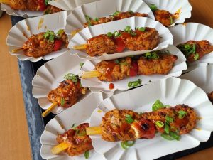 Pittige varkenshaas spies